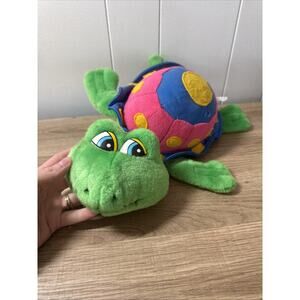 Peek-A-Boo green and pink plush turtle F5